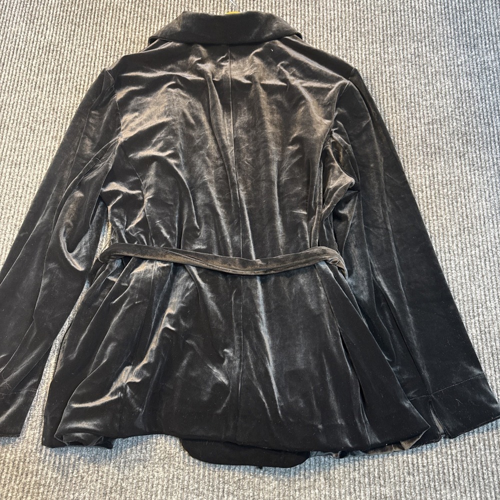 J Jill Velvet Blazer Womens Size XL Black Silk Blend One Button Pockets Elegant - Picture 7 of 8